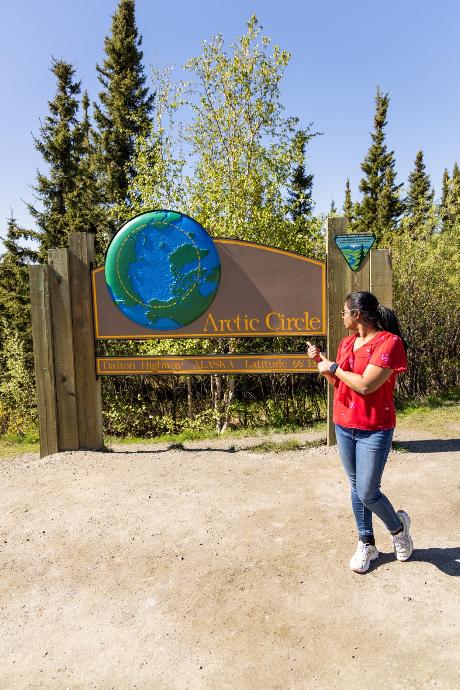 Arctic Circle marker along the Dalton Highway in Alaska